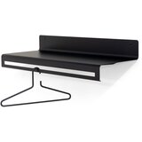 Spinder Design Črn kovinski stenski obešalnik s polico Sway – | Shoptok.si