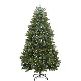 vidaXL Umjetno božićno drvce S LED lampica Zelena 240 cm PVC i metal | shoptok.hr