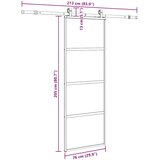  Klizna vrata s priborom crna 76 x 205 cm kaljeno staklo | shoptok.hr