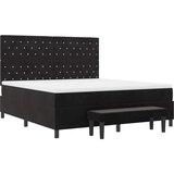  Postelja z vzmetnico z vzmetnico Črna 180 x 200 cm Žamet, (5000127181) | Shoptok.si