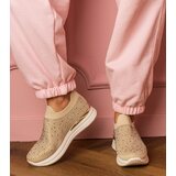 D/CEO marka niezdefiniowana Beige women's platform sneakers with rhinestones Luizet | Shoptok.si