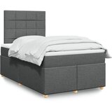 Maison Chic Box spring postelja - Vzmetna postelja z vzmetnico temno siva 120x190 cm blago SL5412, (21903821) | Shoptok.si
