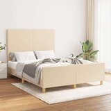  Okvir za krevet s uzglavljem krem 140x190 cm od tkanine Cijene