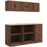  Garažne omare 6 kosa rjavi hrast inženirski les, (22047559) | Shoptok.si