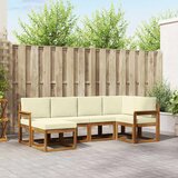  Set vanjskih sofa 6 kom. Prirodna i krem Smeđa 251 x 128,5 x 73 cm | Shoptok.si