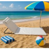  Ležaljka sklopiva za plažu 140x39cm bež | ePonuda.com