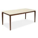 Trpezarijski sto Linea Bež keramicka pl/ Braon drvene noge 1795x895x760mm