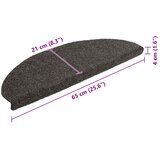  Prostirke za stepenice, samoljepljive, 10 kom. 65x21x4 cm, antracit, poluokrugle, velike | shoptok.hr