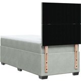 vidaXL Box spring postelja z vzmetnico svetlo siva 90x200 cm žamet | Shoptok.si