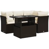  5-dijelni set vrtnih sofa s jastucima poliratan smeđi | shoptok.hr