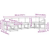  Set vanjskih sofa 7 kom. Bijela i krem Poliester Smeđa 304 x 126,5 x 73 cm | Shoptok.si