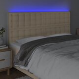  LED uzglavlje krem 200x5x118/128 cm od tkanine | shoptok.hr