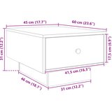  Stolić za kavu boja hrasta 60x45x31 cm od konstruiranog drva | shoptok.hr