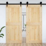  Vrata NARVIK 95 x 210 cm Čvrsta borovina (neobrađena) Prirodna | shoptok.hr