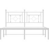  Metalni okvir za krevet s uzglavljem bijeli 140 x 190 cm | shoptok.hr