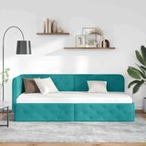 vidaXL Kotna postelja z vzglavjem Turkizna 80 x 200 cm Žamet | Shoptok.si