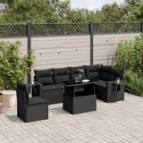 vidaXL 7-dijelni set vrtnih sofa od poliratana s jastucima crni | shoptok.hr