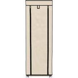 Ormarić za cipele s pokrovom od tkanine 57 x 29 x 162 cm krem | shoptok.hr