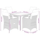  5-dijelni vrtni blagovaonski set od poliratana s jastucima bež 90 x 90 x 75 cm | shoptok.hr