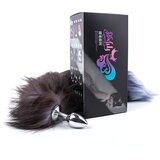 Sunfo - metalni analni dildo sa lisičjim repom (srebrno-crni) | shoptok.hr
