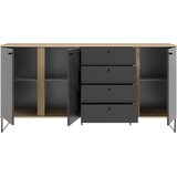 XORA komoda, antracit, barve hrasta | Shoptok.si