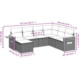  7-dijelni set vrtnih sofa od poliratana s jastucima sivi | shoptok.hr