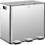 HOMCOM kuhinjski koš za smeti nerjaveče jeklo, plastika 61,9D x 36,6Š x 43,2V cm srebrno, (5000241894) | Shoptok.si