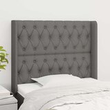  Vzglavje z ušesi temno sivo 103x16x118/128 cm blago, (20737666) Cene