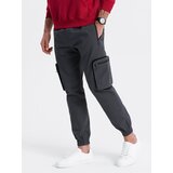 Ombre Men's JOGGER pants with stand-off and zippered cargo pockets - graphite | Shoptok.si