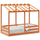  The Living Store Otroška postelja s streho voščeno rjava 80x160 cm borovina - Otroška Postelja, (21496278) | Shoptok.si