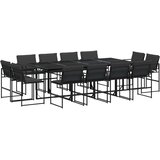  13dijelni vrtni blagovaonski set s jastucima crni od tekstilena | shoptok.hr