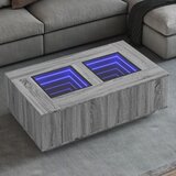 vidaXL Klubska mizica z neskončnimi LED siva sonoma 116x69x40 cm Cene