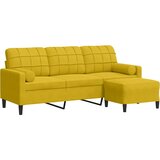  Trosjed s tabureom žuti 180 cm baršunasti | shoptok.hr