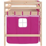  Dječji krevet na kat i zavjese ružičasti 80 x 200 cm borovina | shoptok.hr