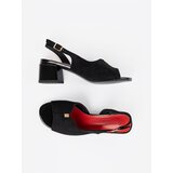 GOODIN Suede heeled sandals black | shoptok.hr