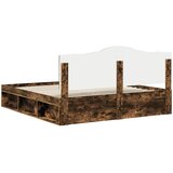  Krevetna konstrukcija s uzglavljem Dimljeni hrast 180 x 200 cm | shoptok.hr