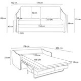 Bobochic Paris Tamno plava sofa za spavanje/sklopiva 178 cm Lenny – | shoptok.hr