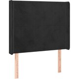 Maison Chic posteljno vzglavje - vzglavna omarica - nočna omarica z ušesi črno 83x16x118/128 cm žamet, (21712252) | Shoptok.si