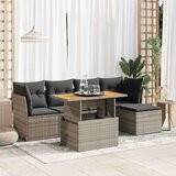 vidaXL 6-dijelni set vrtnih sofa od poliratana s jastucima sivi | shoptok.hr