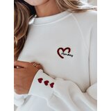 DStreet Bluza damska oversize z haftem serc MONLOVE biała | shoptok.hr