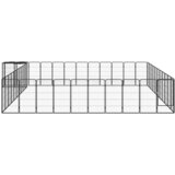  Ograda za pse s 46 panela crna 50 x 100 cm čelik obložen prahom | shoptok.hr