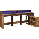  Radni stol s LED svjetlima boja starog drva 200x104x91cm drveni | Eponuda.ba