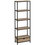 Crna/natur biblioteka u dekoru hrasta 60x180 cm Urban –