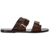 Polo Ralph Lauren Kožne japanke Bkle Slide boja: smeđa, 818P01589003 Cijene