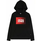 Jack & Jones Pulover temno rdeča / črna / bela