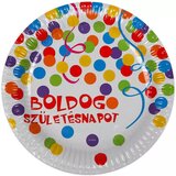  Vse najboljše 6 kosov karton krožnikov z napisom - 23 cm, vzorec konfeti Cene