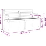  Klupa Batavia s crvenim jastukom 150 cm od masivne tikovine | shoptok.hr