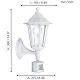 Eglo laterna 5 spoljna zidna lampa/1, e27, senzor, bela | Eponuda.com