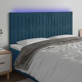  LED uzglavlje tamnoplavo 180x5x118/128 cm baršunasto | shoptok.hr