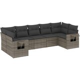 Maison Chic Seti vrtnega pohištva - Vrtna garnitura - Vrtni pohištvo set 7-delna z blazinami siv poli ratan, (21802377) | Shoptok.si